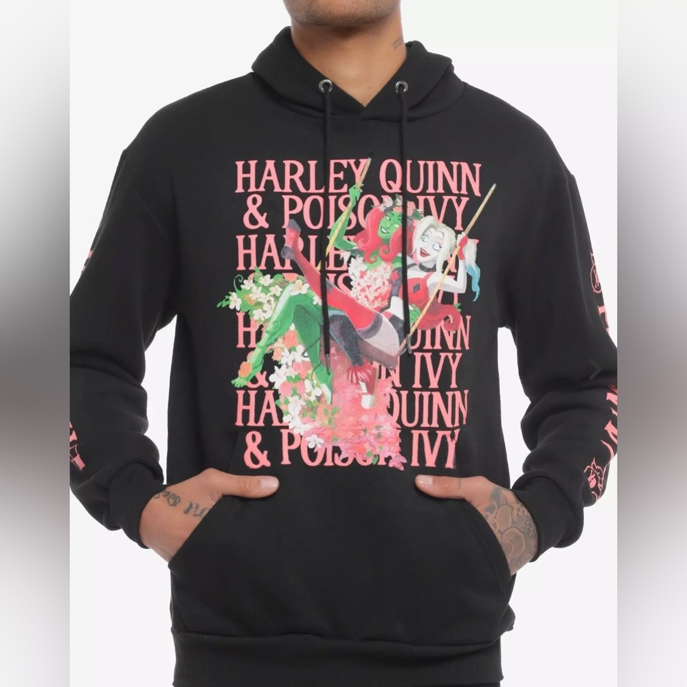 NWT DC Comics Poison Ivy & Harley Quinn Graphic Hoodie